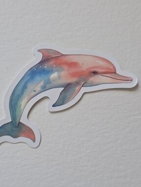 Watercolor Dolphin Sticker